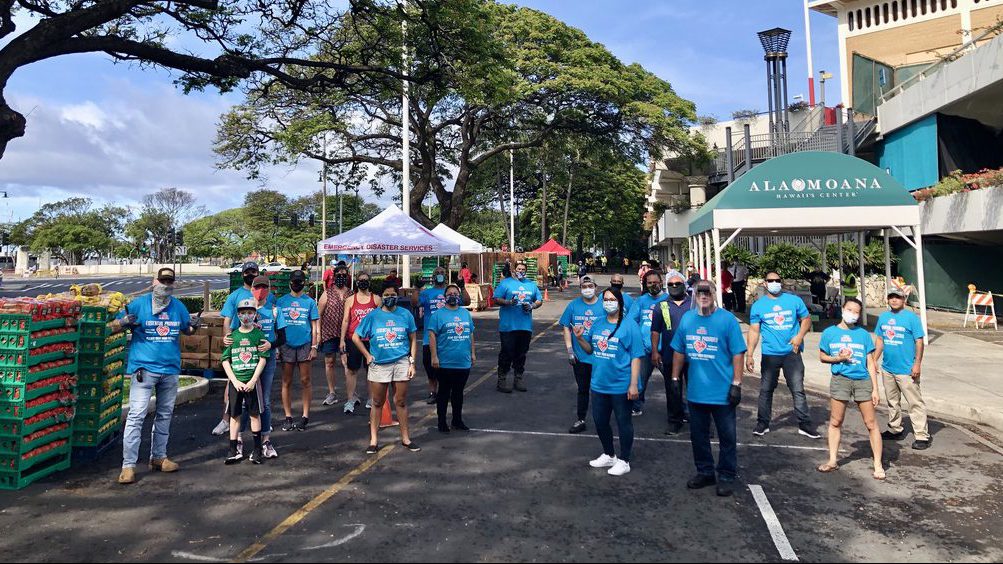 HFA partnered with The Salvation Army to donate bread, milk, eggs, and potatoes for over 1,200 families at Ala Moana Center