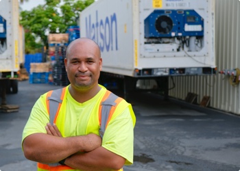 driver posing with Matson truck
