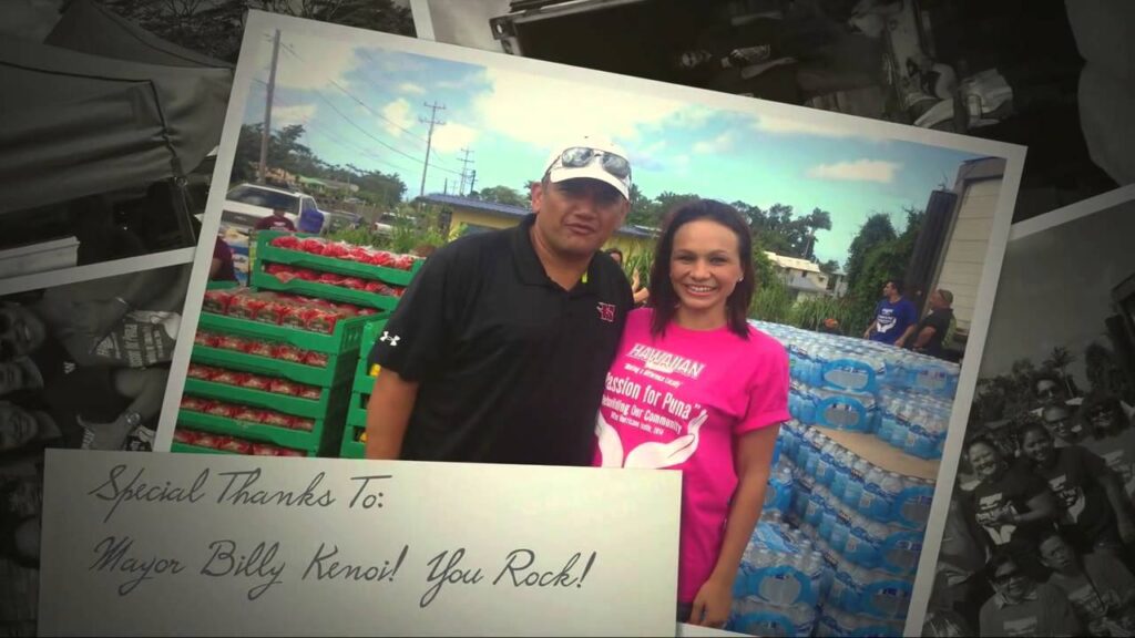 A note to thank Mayor Billy Kenoi attached to a photo of a grateful couple.
